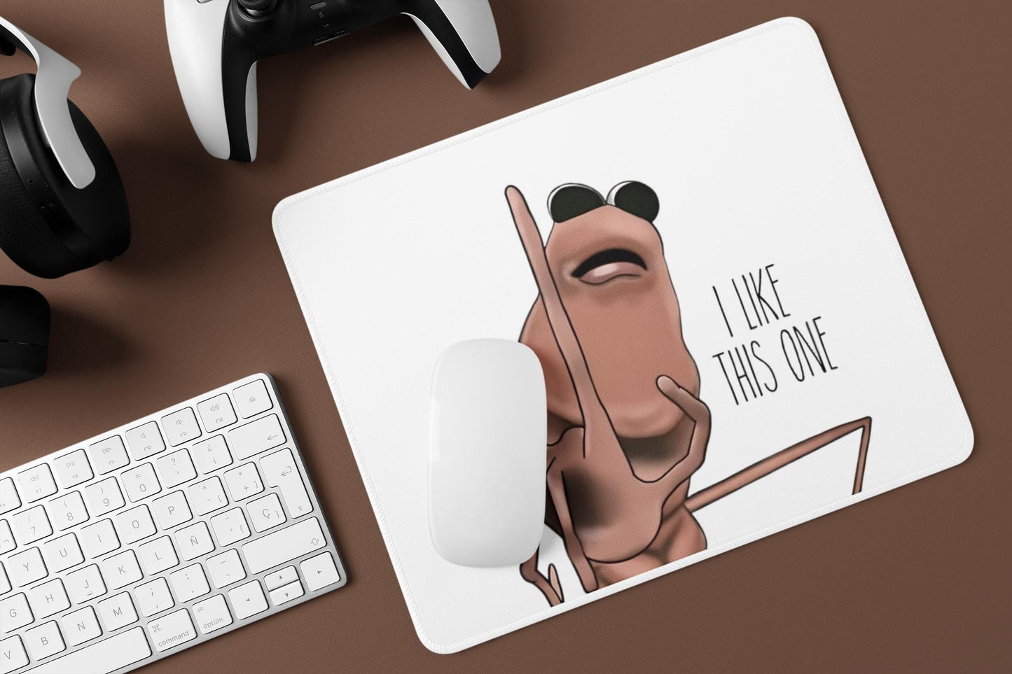 Marcus the Worm Mousepad: Funny VR Chat Desk Accessory