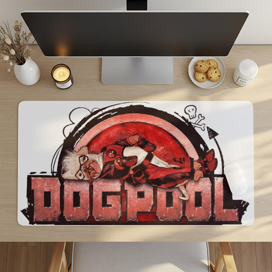 Dogpool Desk Mat: Funny Comic Book Desk Mat, Office Decor, Novelty Gift, Funny Dog Desk Mat