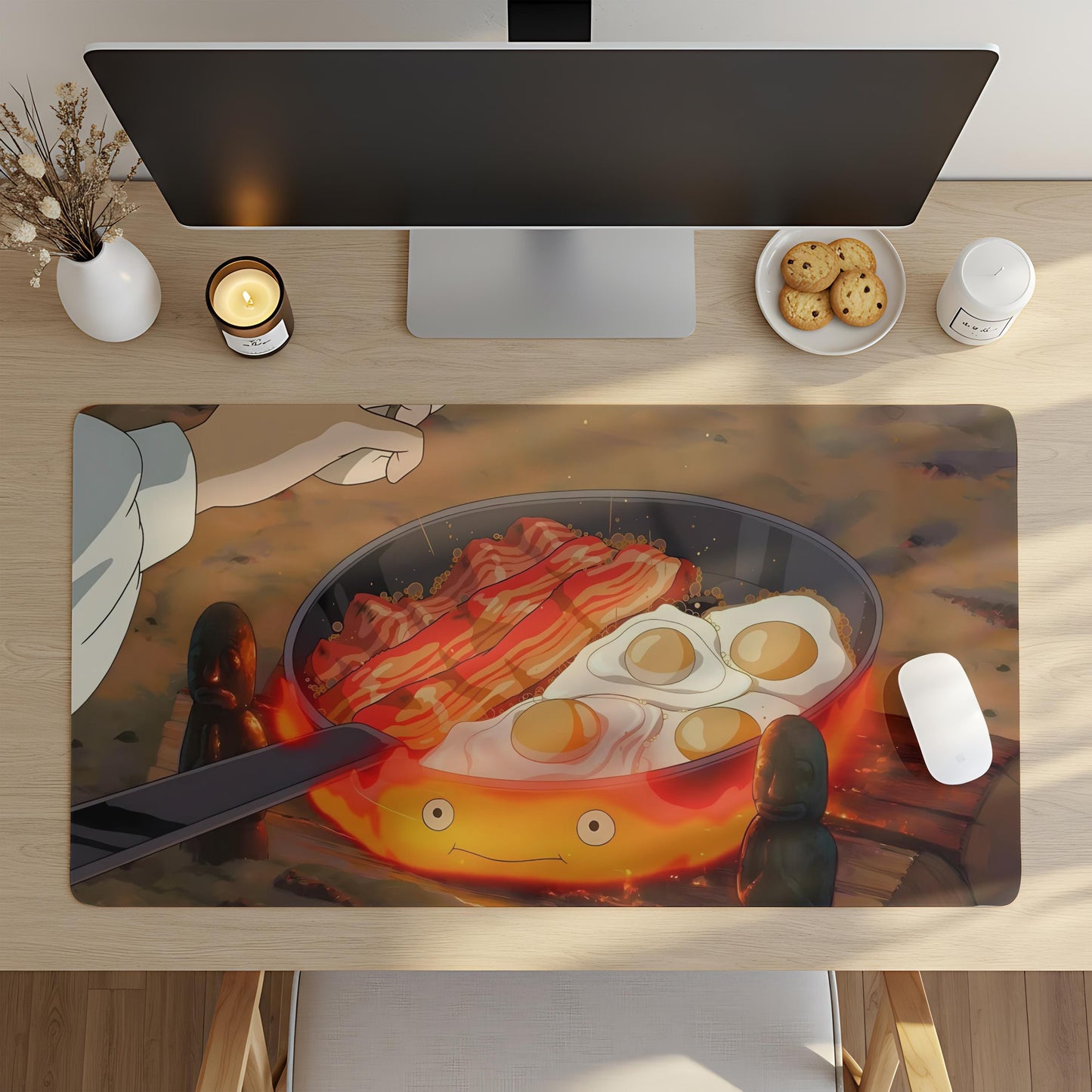 Studio Ghibli Desk Mat: Cozy Anime Office Decor, 24x14
