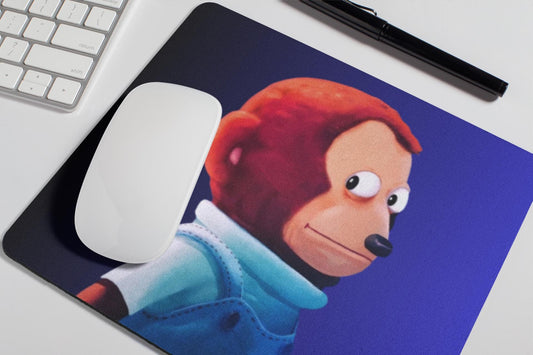 Funny Monkey Puppet Meme Mousepad: Pop-Art Office Decor
