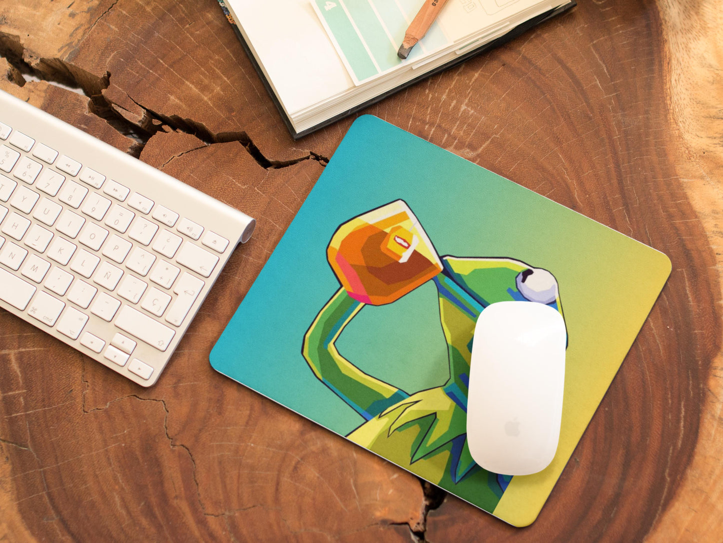 Mousepad, Funny Mousepad, Meme Mousepad, Kermit Meme, Gag Gift, Funny Desk Decor, Desk Accessories
