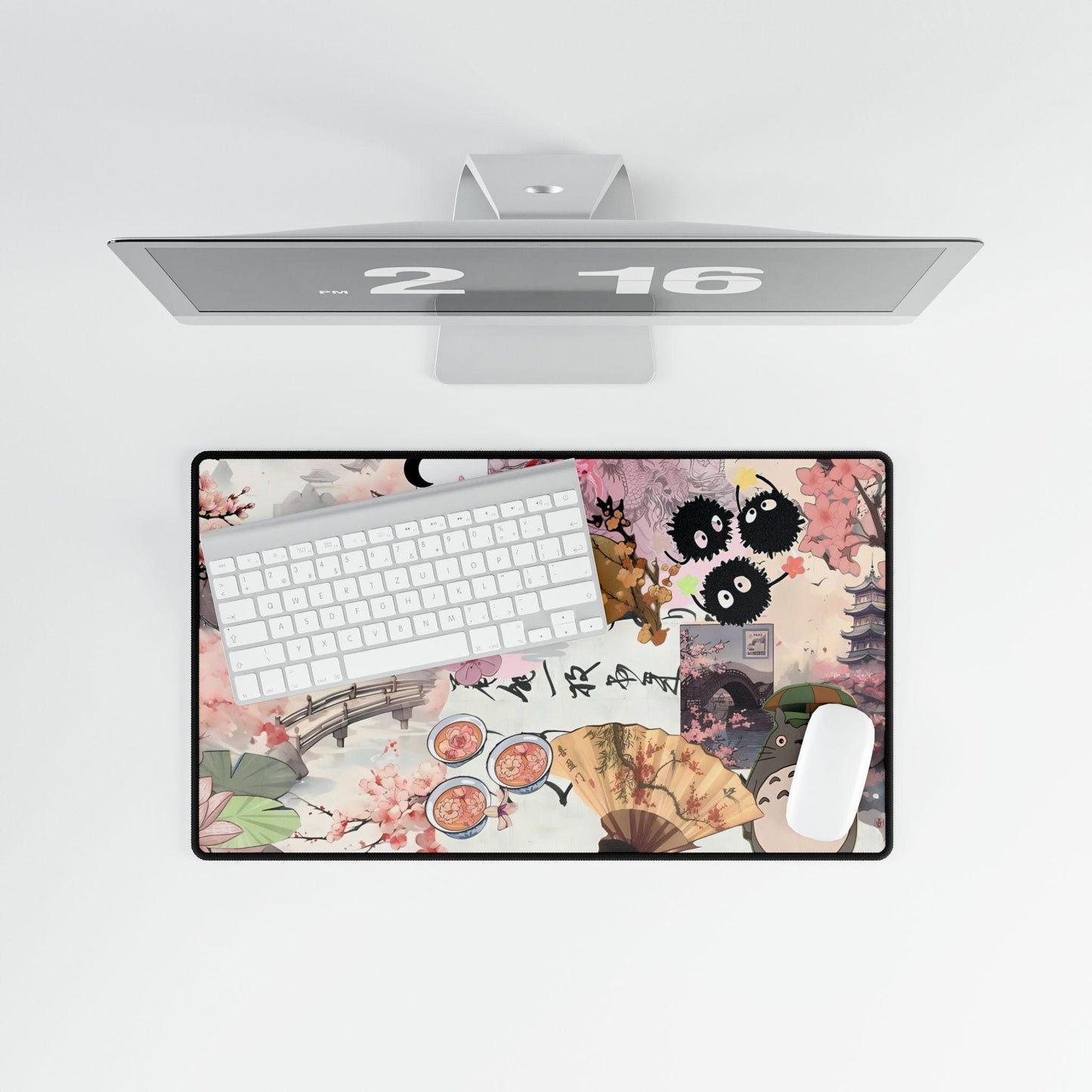 Ghibli Desk Mat: Cozy Black Cat Anime Office Decor