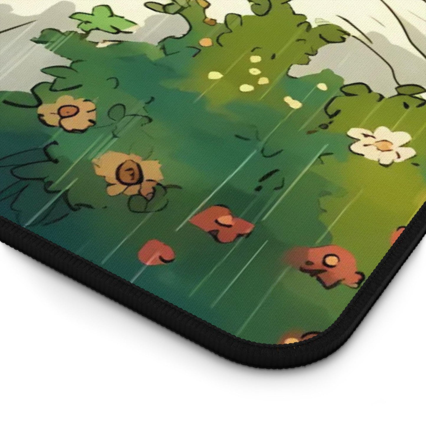 Ghibli Cat Desk Mat: Cozy Anime Office Decor, 24x14"
